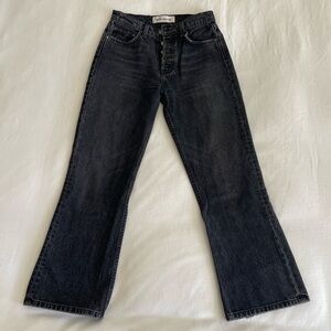 Reformation jeans. Black. Size 25. Kick flare style. Ankle.